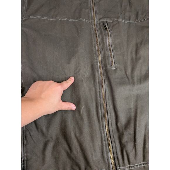 Kuhl Burr Vintage Patina Dye Canvas Jacket Mens Size XL Olive Green Jacket Coat - Picture 11 of 13